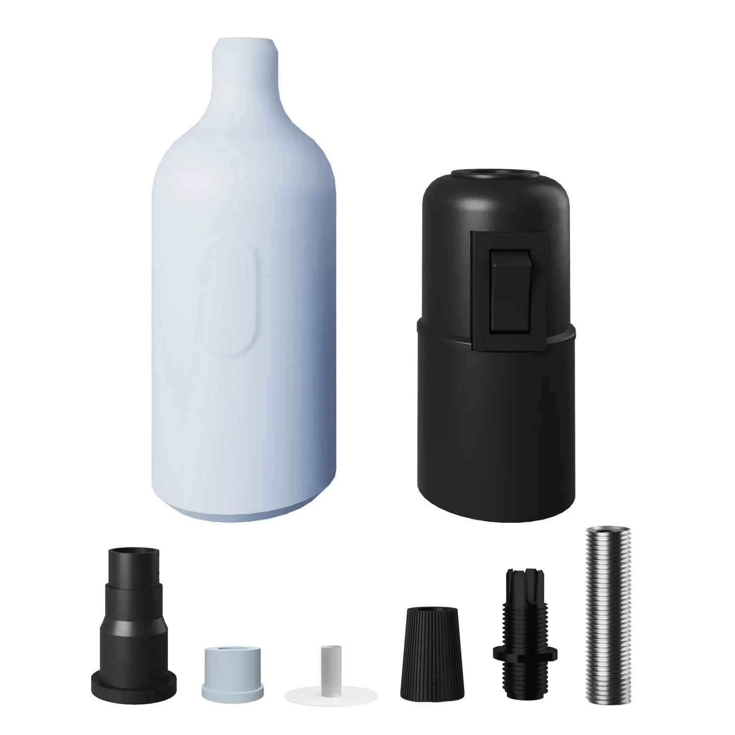 Silikon-E26-Fassungs-Kit mit Schalter und verdecktem Kabelstopper – Softblau - Image 2