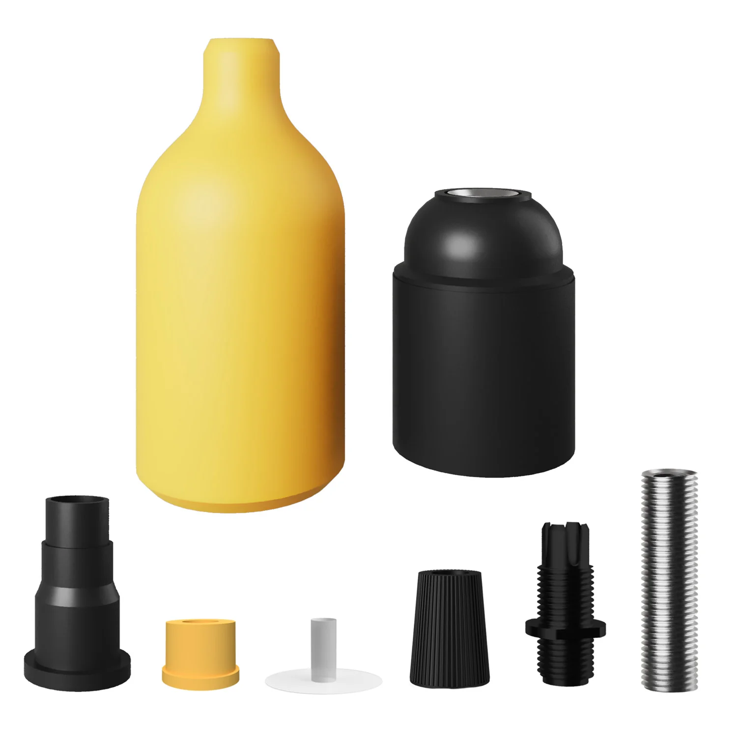 Silikonfassung E26 Kit mit versteckter Kabelklemme – Gelb - Image 2