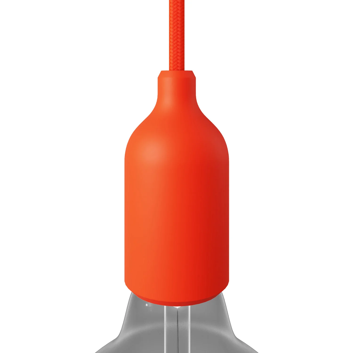 Silikon E26 Lampenfassungs-Set mit verdeckter Kabelklemme - Orange