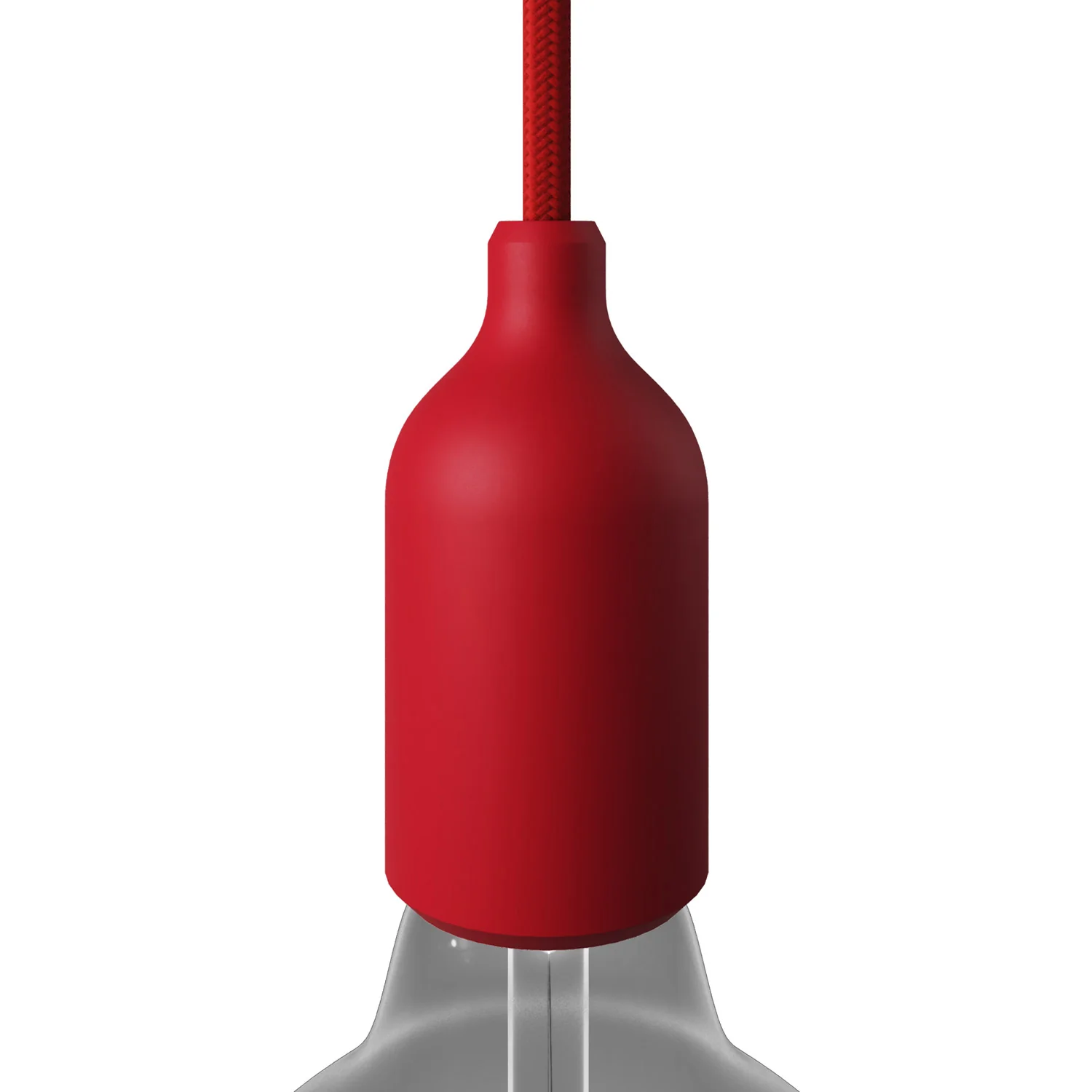 Silikon-Fassung E26 Kit mit versteckter Zugentlastung – Rot