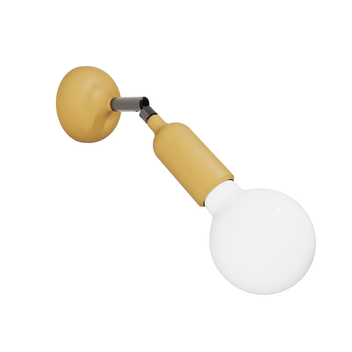 Fermaluce Lampe aus Silikon mit Gelenk und integriertem Schalter – Senf
