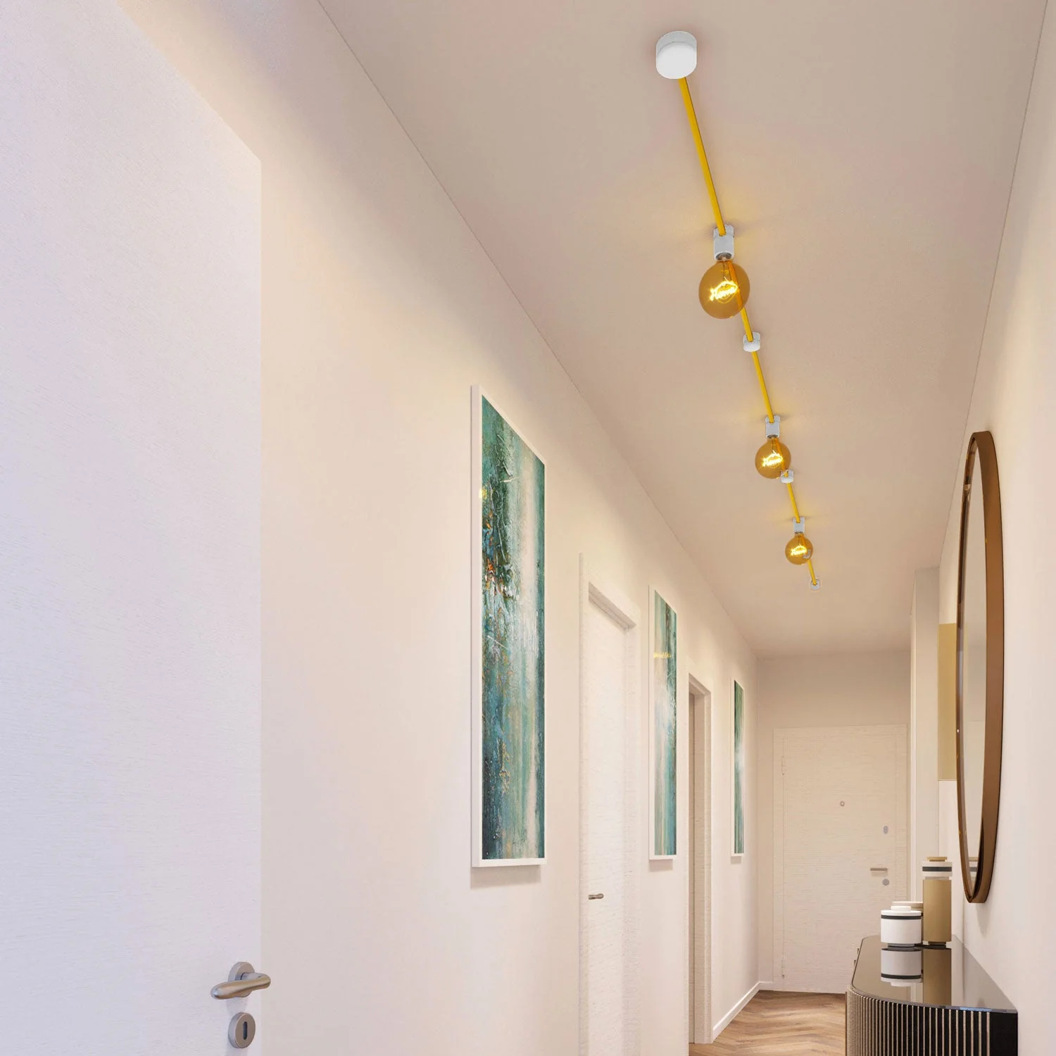 Filé Linear System Kit – mit 5 m CM10-Kabel für Lichterkette und 7 Komponenten aus weiß lackiertem Holz für Innenräume - Image 2