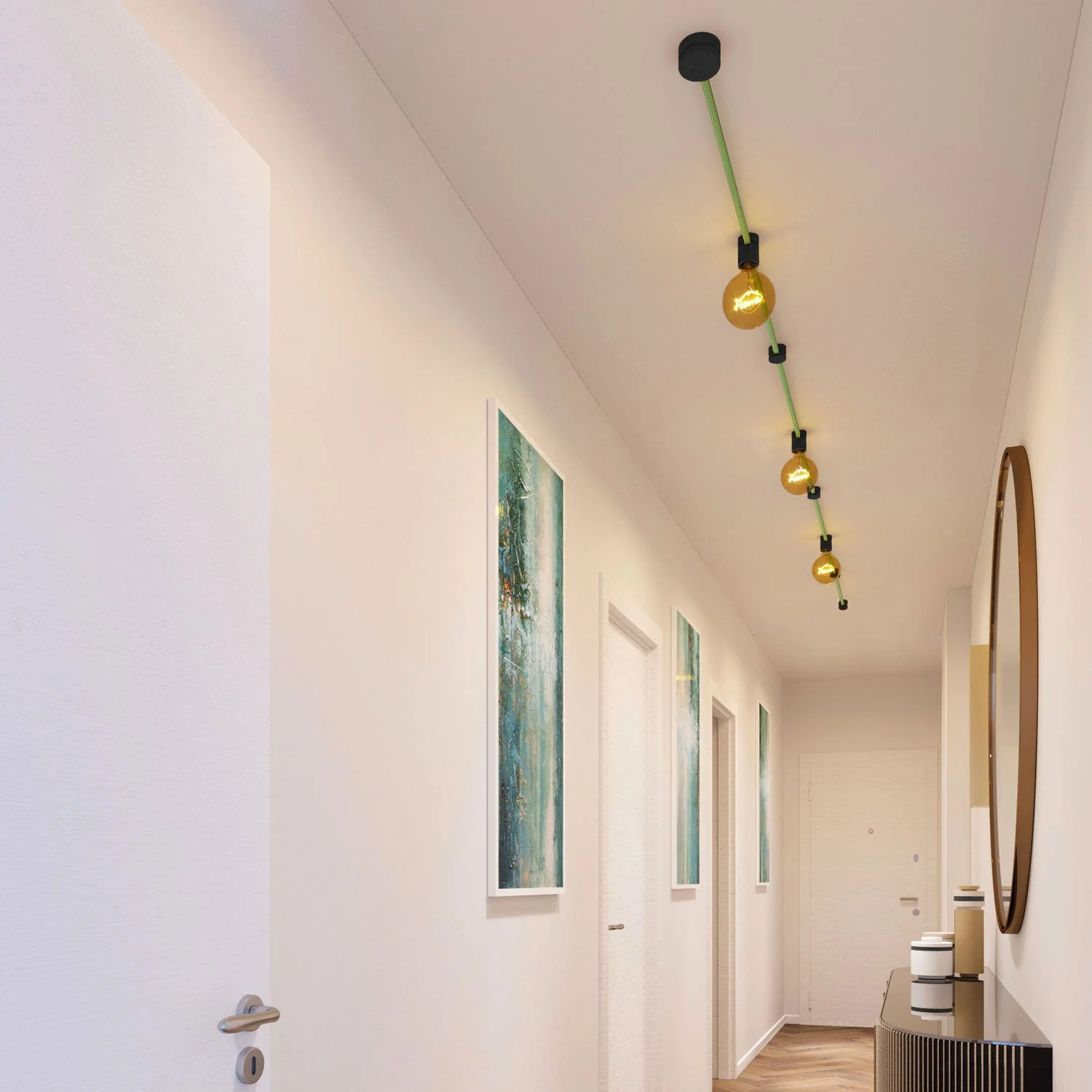Filé Linear System Kit – mit 5 m CX08-Kabel für Lichterketten und 7 lackierten schwarzen Holzelementen für den Innenbereich - Image 2