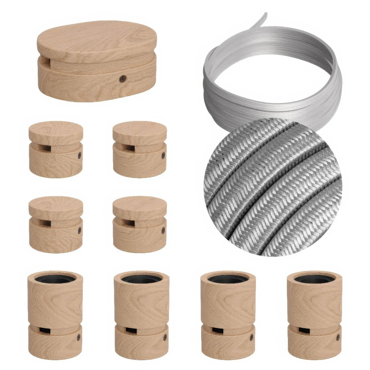 System Filé Symmetric Kit – mit 5 m CM02-Kabel für Lichterkette und 9 Holzkomponenten für den Innenbereich