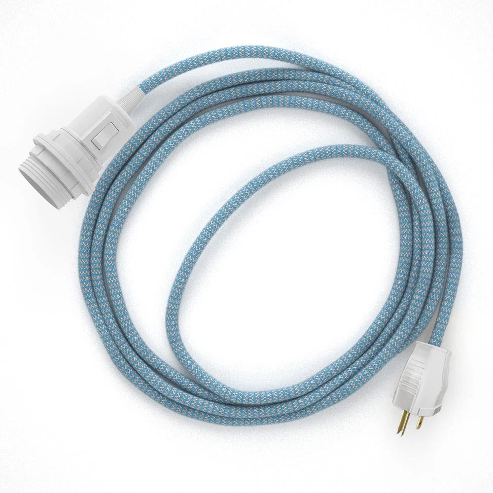 Snake für Lampenschirm - Steckleuchte mit Zig-Zag Stoffkabel - RD75