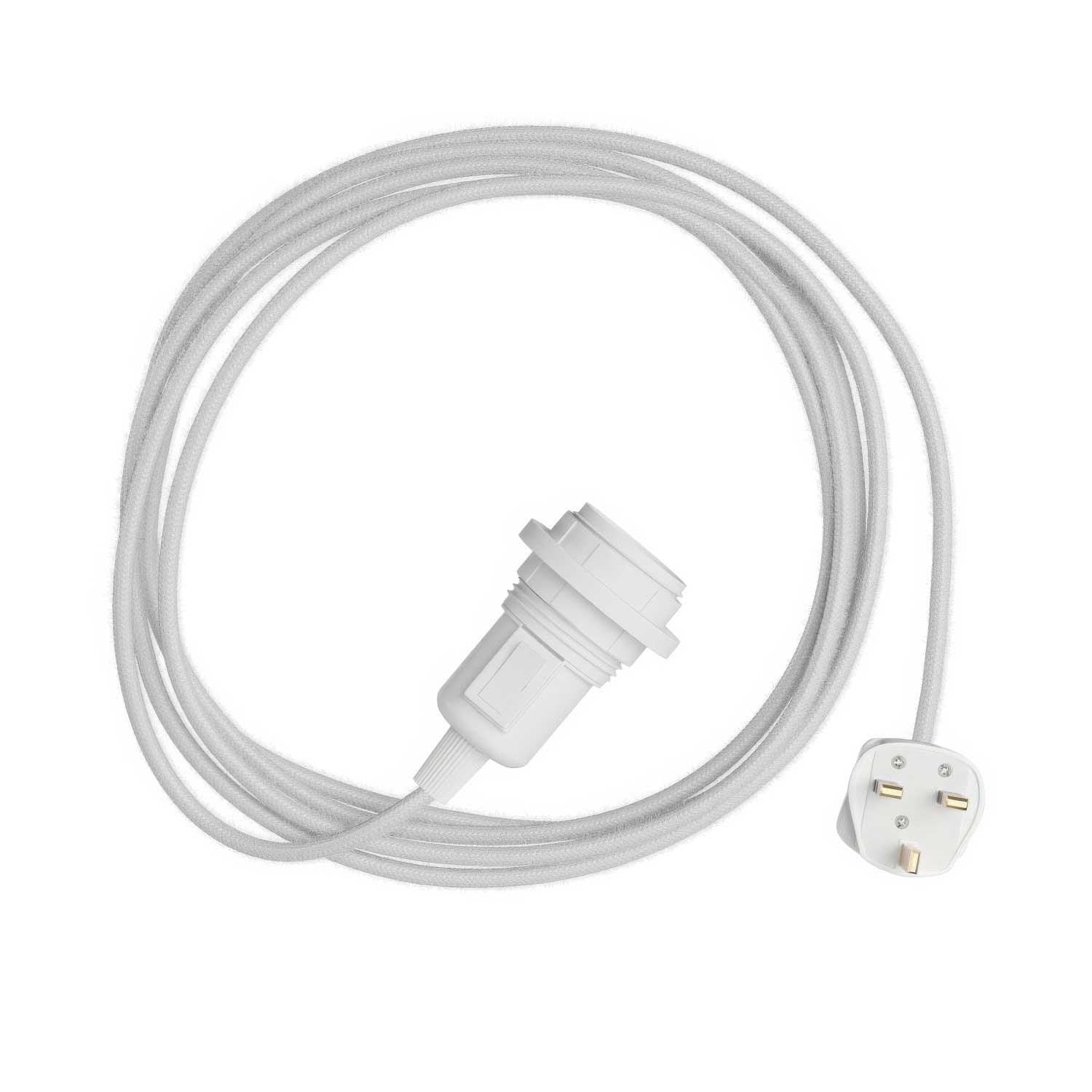 Snake für Schirm – Plug-in-Lampe mit farbigem Stoffkabel RC01 und UK-Stecker