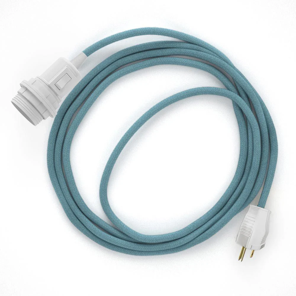 Snake für Lampenschirm – Plug-in Lampe mit farbigem Textilkabel – RC53