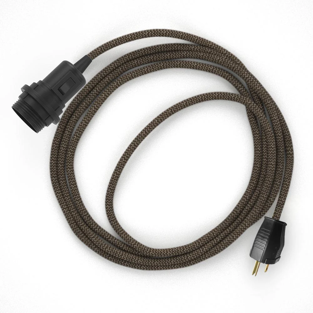 Snake für Lampenschirm – Plug-in-Lampe mit Zickzack-Stoffkabel – RD73