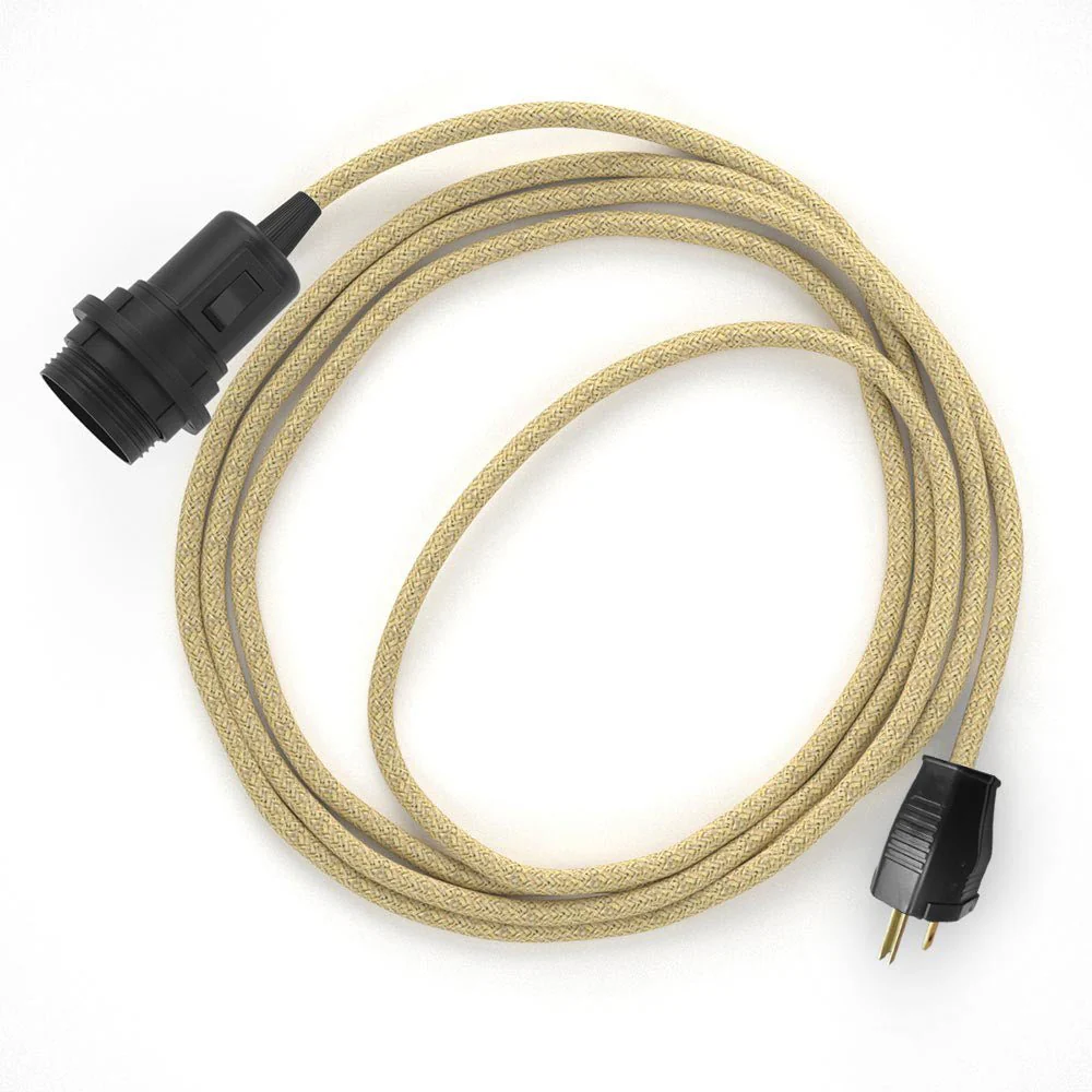 Snake für Lampenschirm – Steckleuchte mit buntem Stoffkabel – RN06
