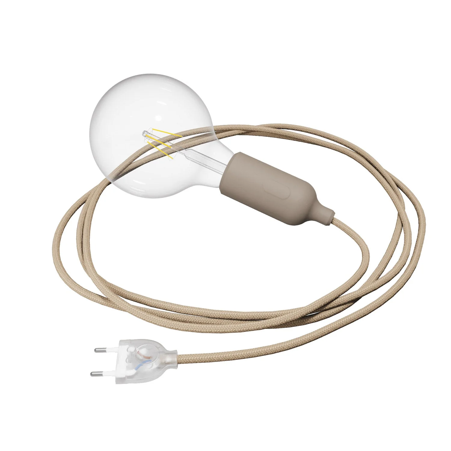 Snake-Leuchte aus Silikon mit Schalter und Stecker – Desert Brown