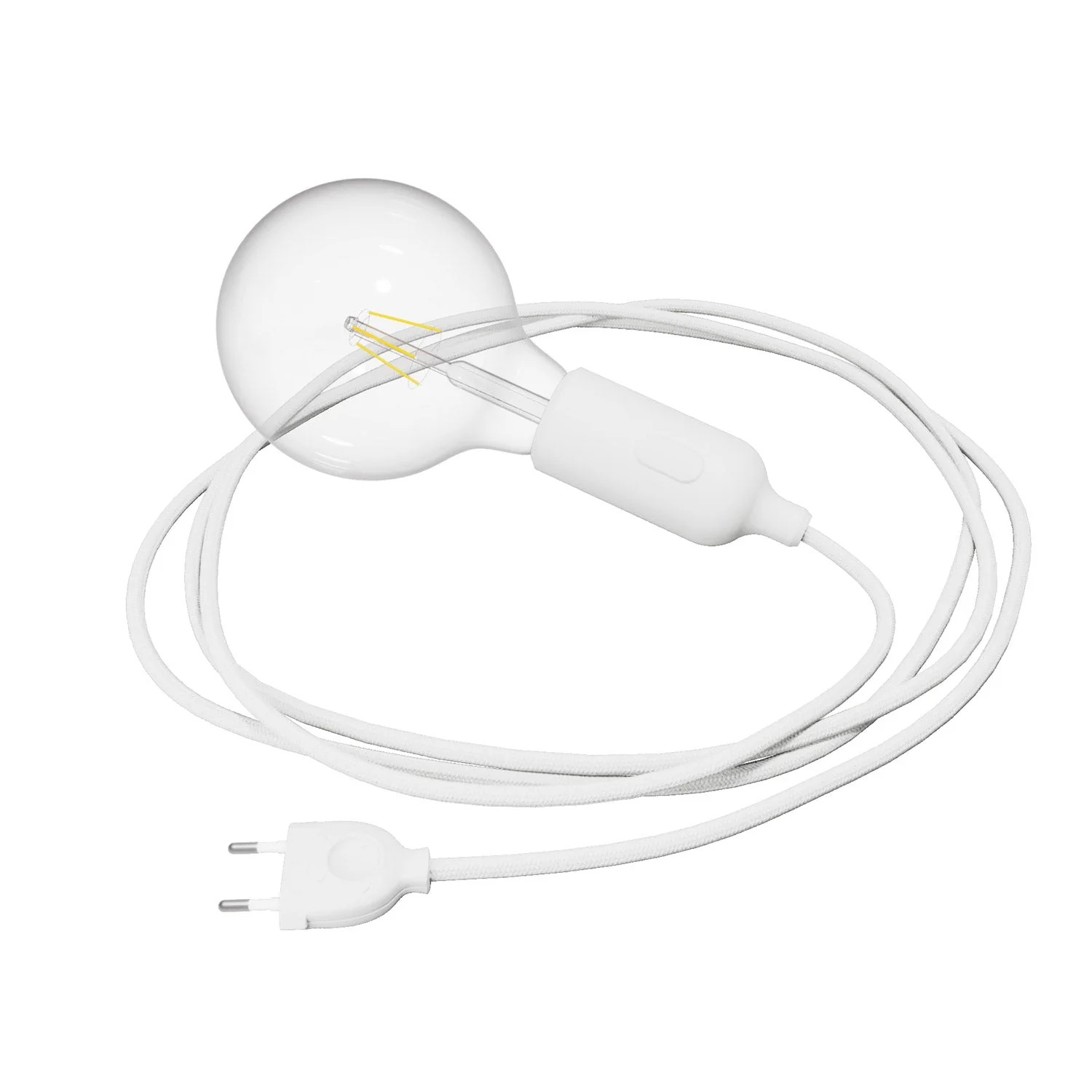 Snake, Silikonleuchte mit Schalter und Stecker – Weiß