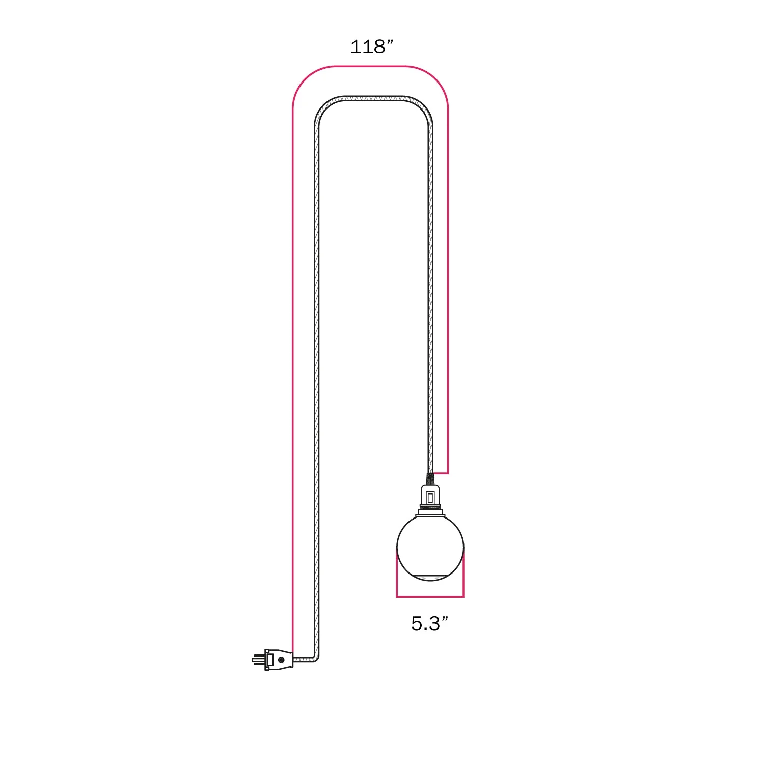 Snake Tragbare Lampe mit Schalter, Stecker und Unbreak-a-Ball unzerbrechlichem Schirm – RZ10 - Image 5