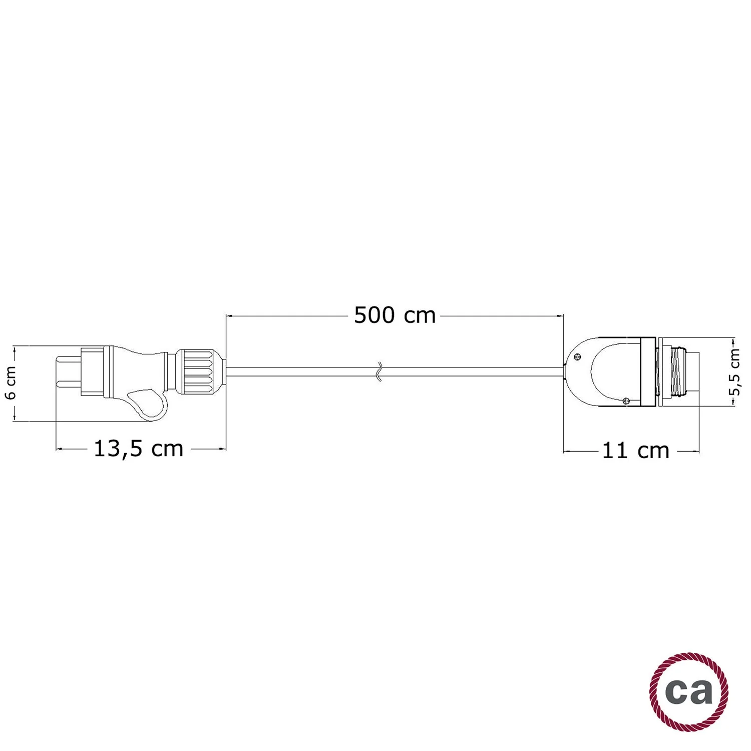 Snake Modulair, tragbare Außenleuchte, 5 m Textilkabel, IP65-Fassung und Stecker – Schwarz - Image 4