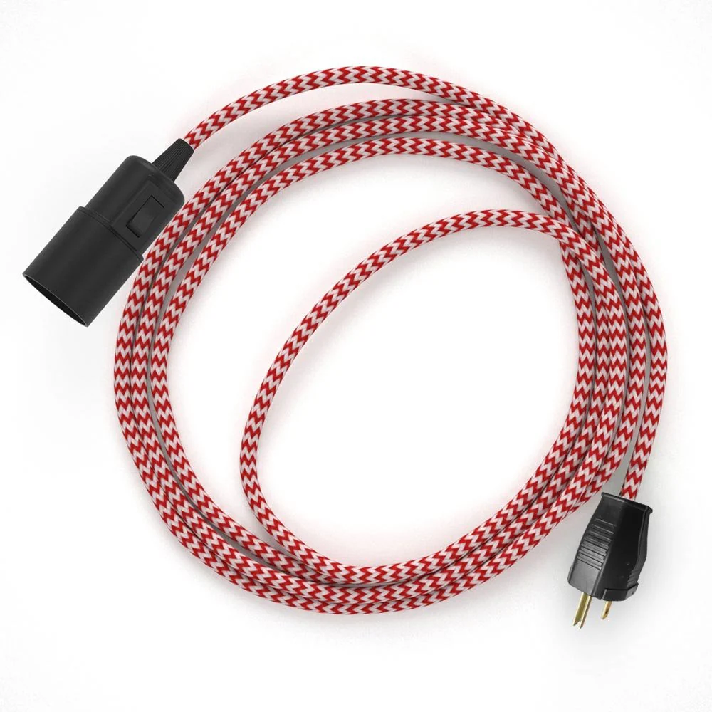 Snake – Plug-in-Lampe mit Zickzack-Stoffkabel – RZ09