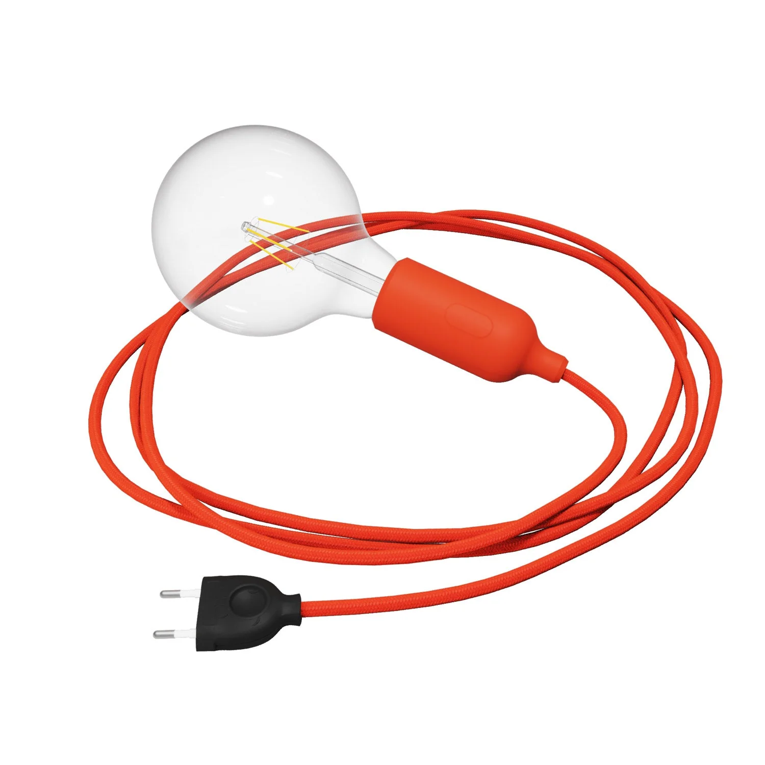 Snake Silikonlampe mit Schalter und Stecker – Orange