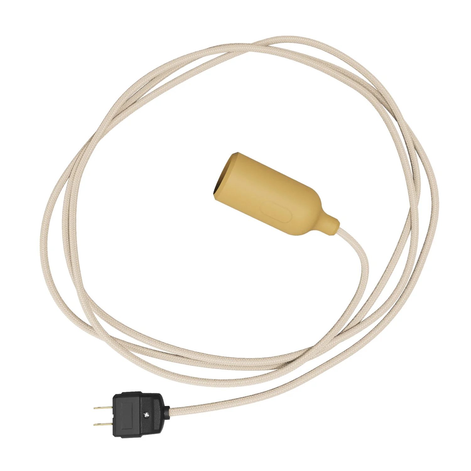 Snake – Silikonlampe mit Schalter und Stecker Senfgelb