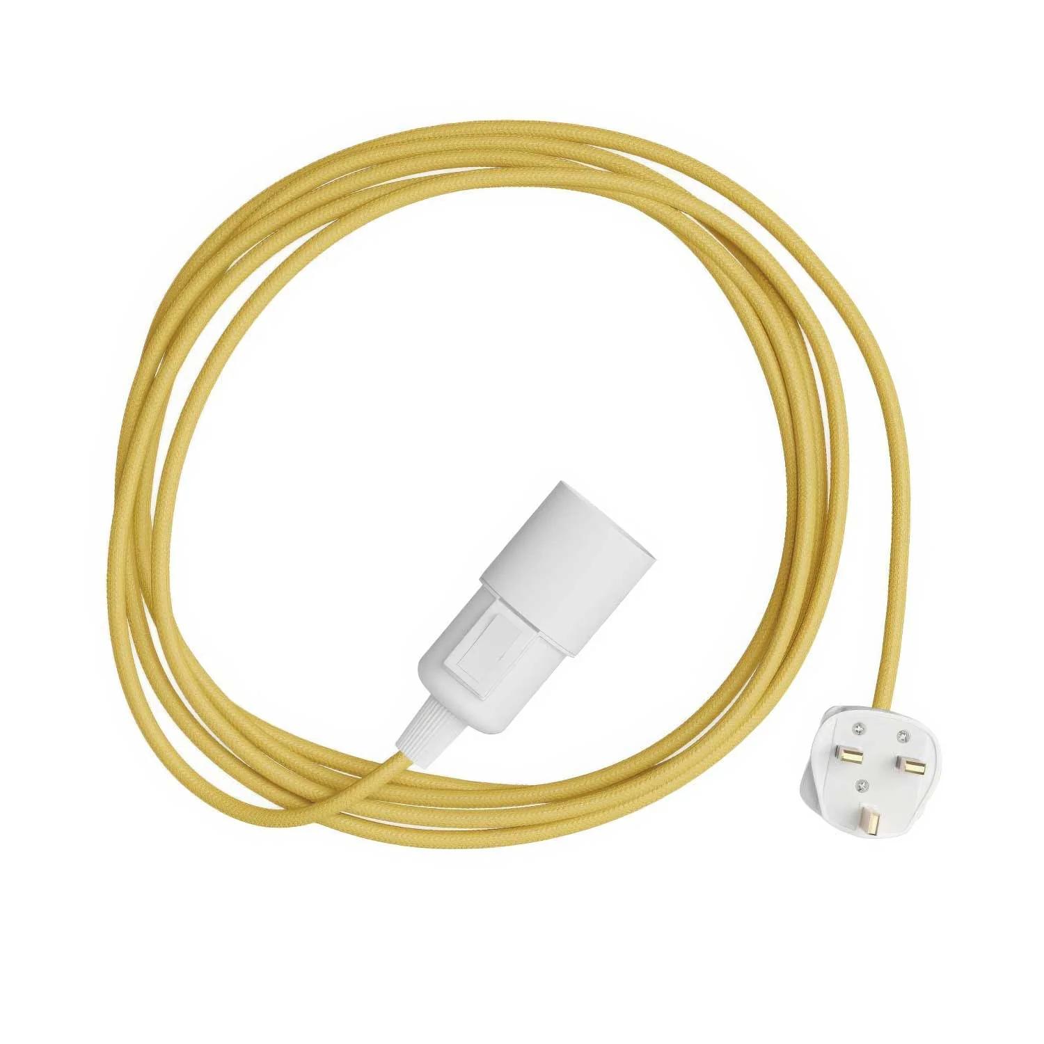 Snake – Plug-in-Leuchte mit farbigem RM10-Textilkabel und UK-Stecker