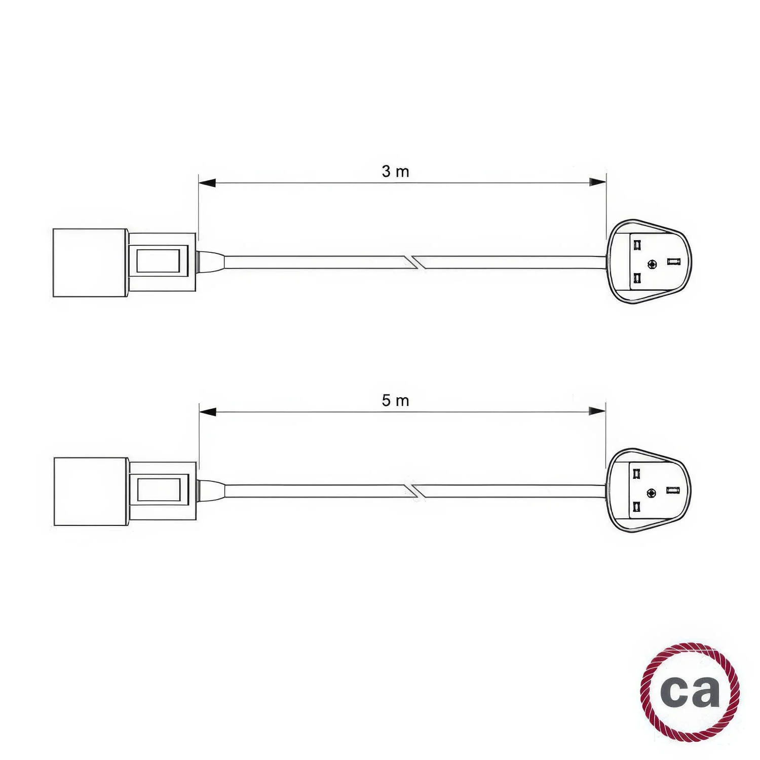 Schlangen – Plug-in-Lampe mit buntem Stoffkabel RC53 und UK-Stecker - Image 3