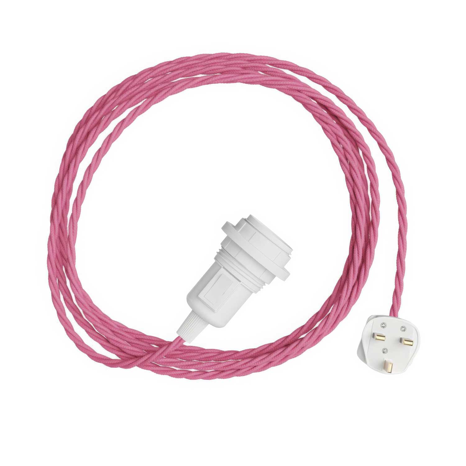 Snake Twisted für Lampenschirm – Plug-in-Lampe mit geflochtenem Stoffkabel TM08 und UK-Stecker