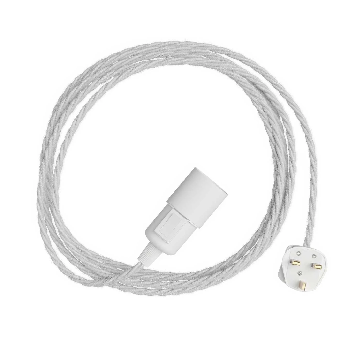 Snake Twisted – Plug-in-Lampe mit geflochtenem Textilkabel TC01 und UK-Stecker