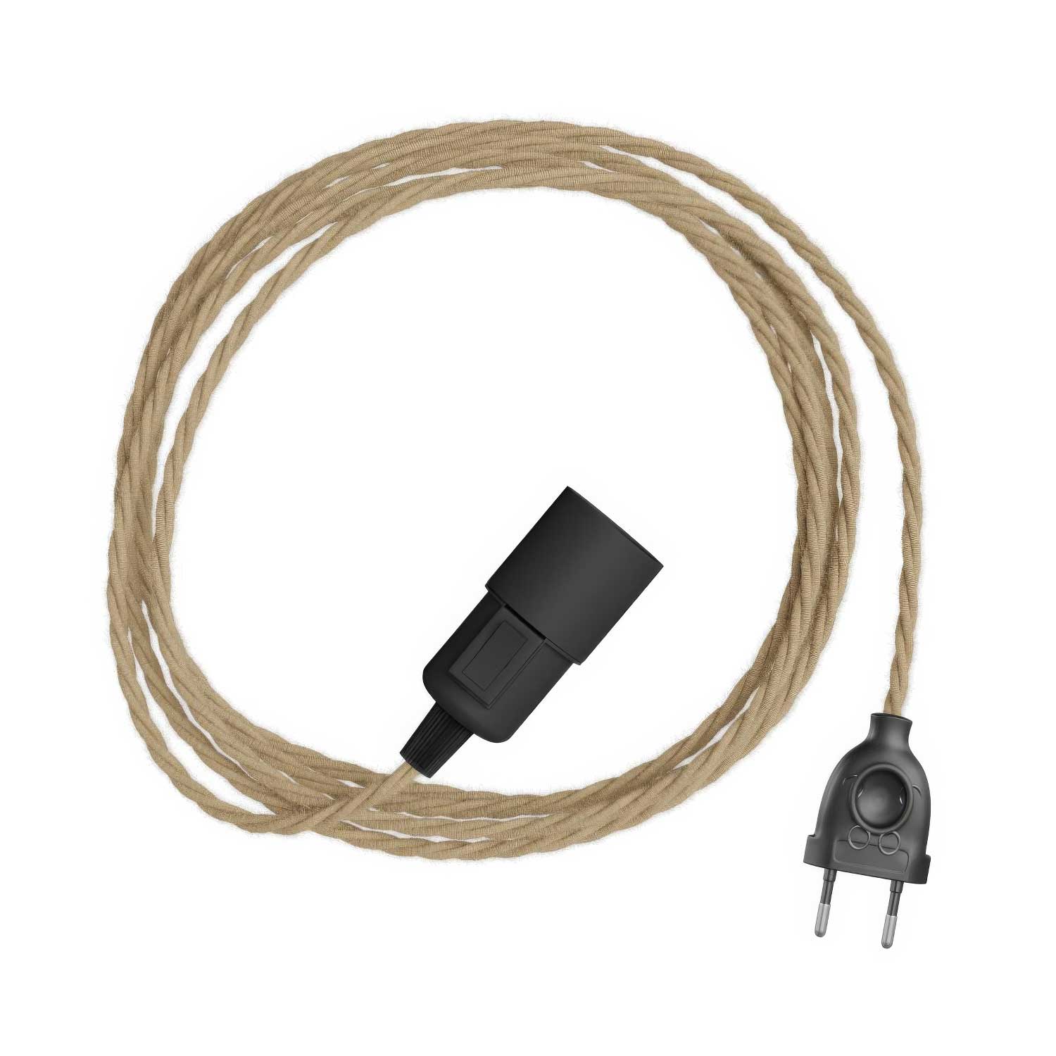 Snake Twisted – Plug-in-Lampe mit geflochtenem Stoffkabel TN06