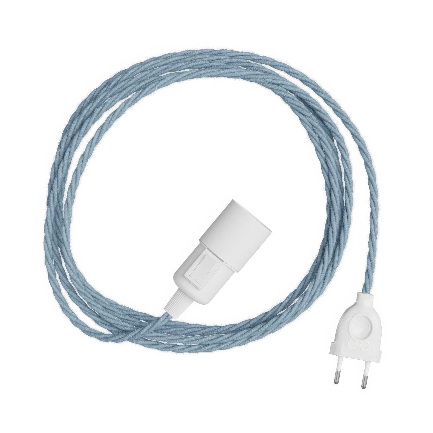 Snake Twisted – Plug-in-Lampe mit geflochtenem Stoffkabel TC53
