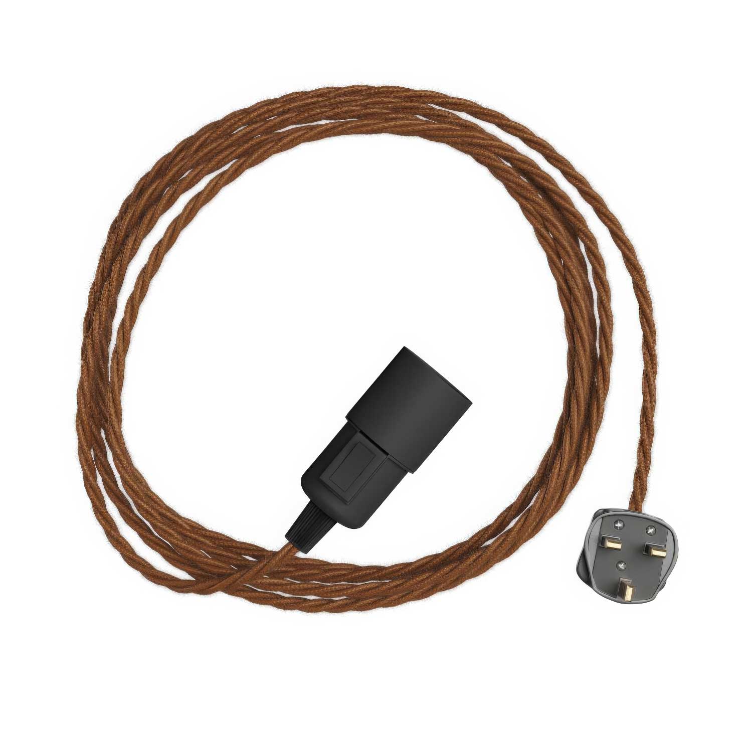 Snake Twisted – Plug-in-Lampe mit geflochtenem Textilkabel TC23 und UK-Stecker