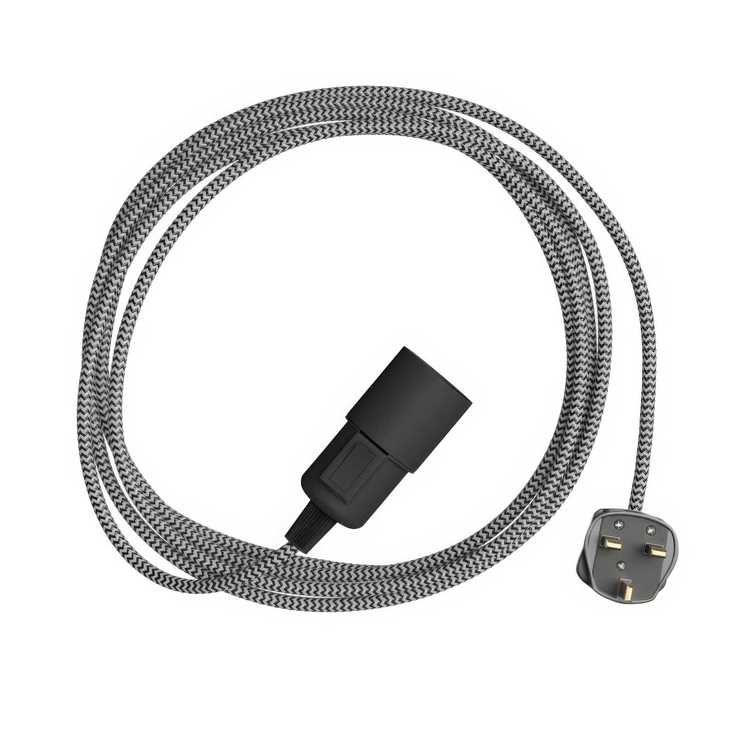 Snake Zig-Zag – Steckleuchte mit Stoffkabel Zig-Zag-Effekt RZ04 und Stecker UK