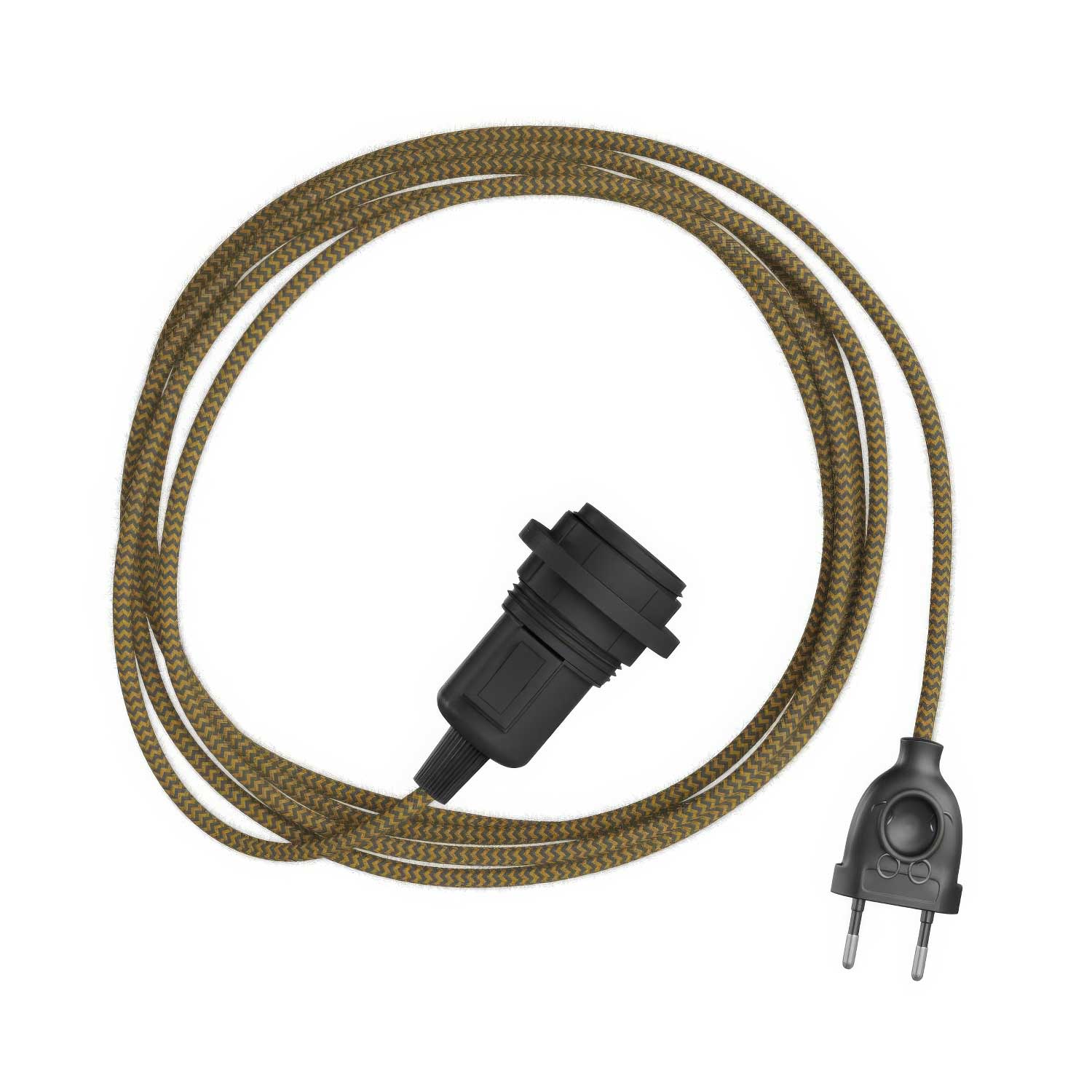 Snake Zig-Zag für Lampenschirm – Plug-in-Lampe mit Stoffkabel im Zig-Zag-Muster RZ27