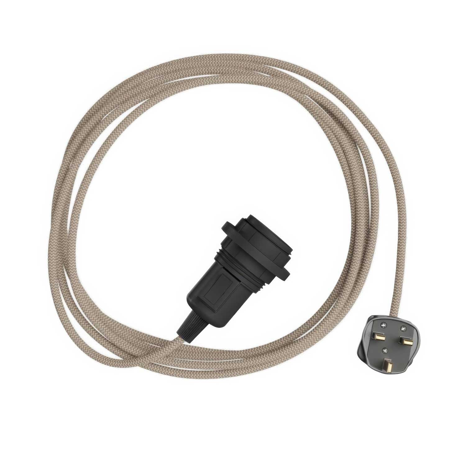 Snake Zig-Zag für Lampenschirm – Steckerlampen mit Zig-Zag-Stoffkabel RD73 und UK-Stecker
