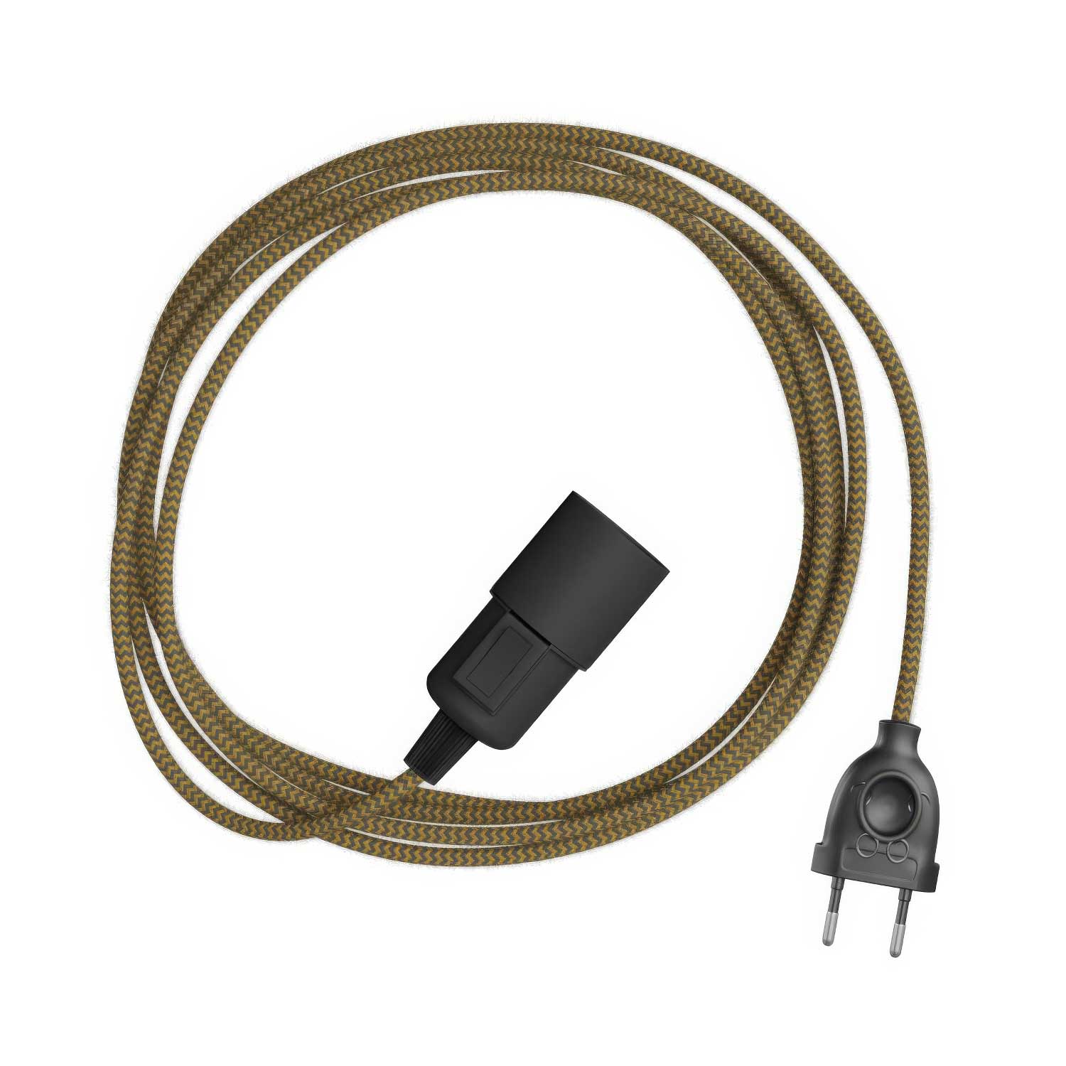 Snake Zig-Zag – Plug-in-Lampe mit Textilkabel im Zig-Zag-Effekt RZ27