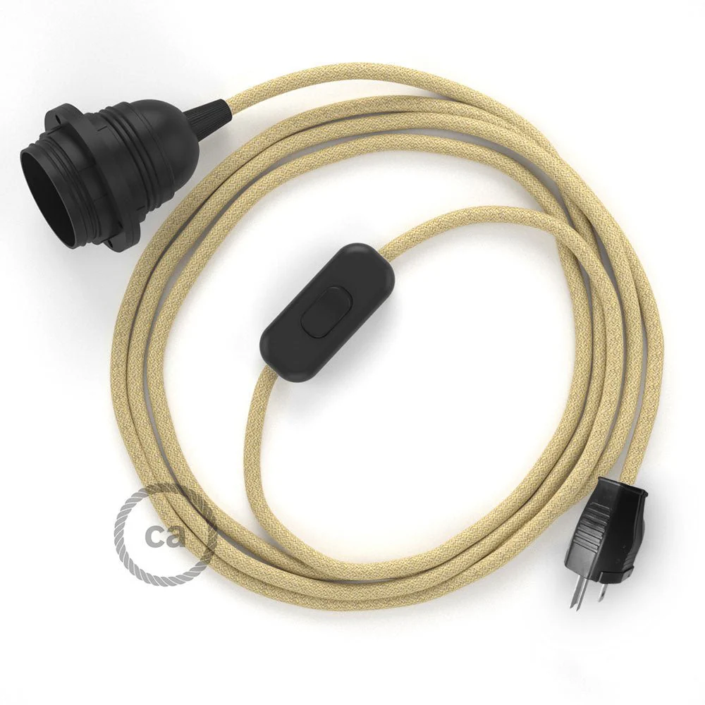 SnakeBis für Lampenschirme – Verdrahtung mit farbigem Stoffkabel und Fassung – RN06