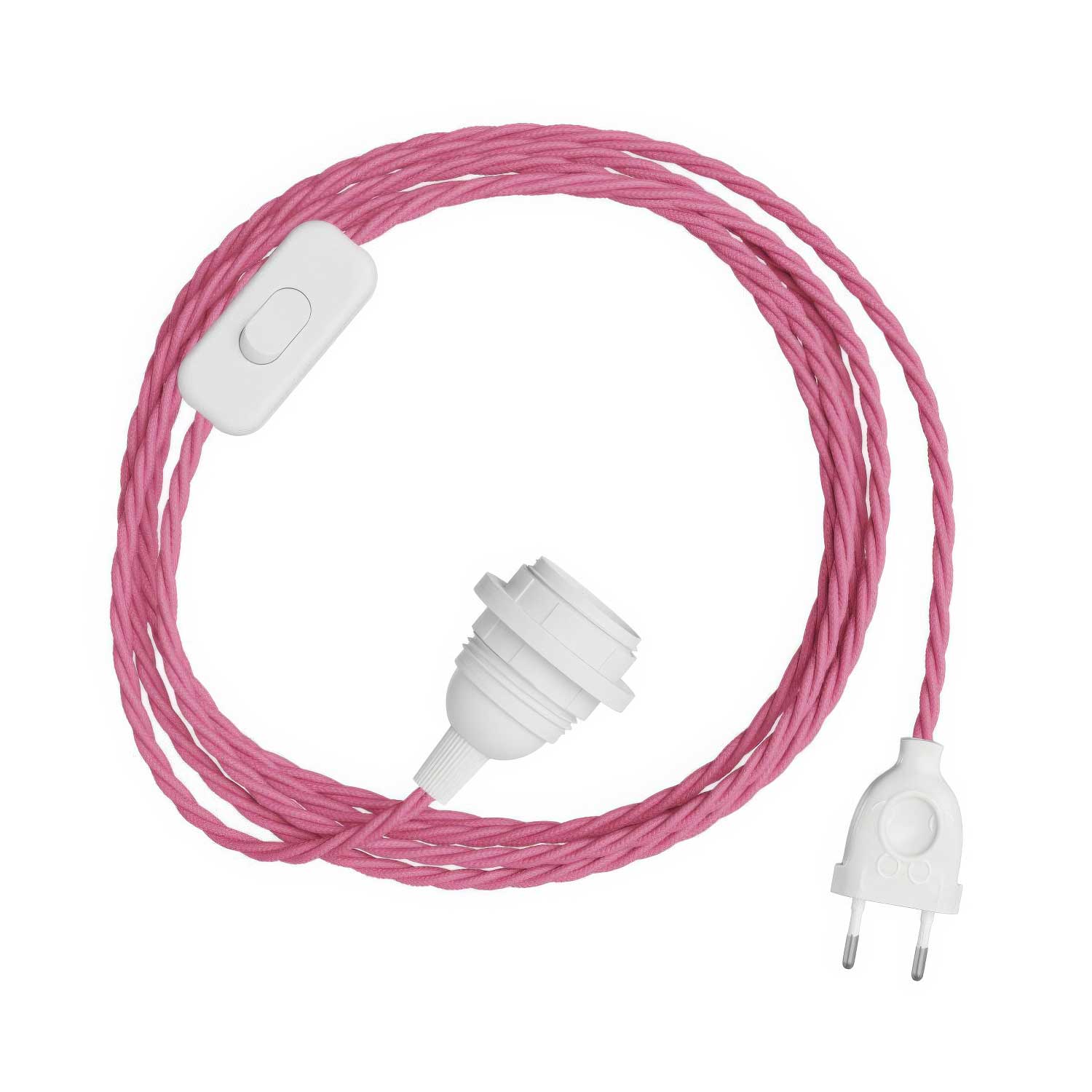 SnakeBis Twisted für Lampenschirm – Verkabelung mit Lampenfassung und geflochtenem Stoffkabel TM08