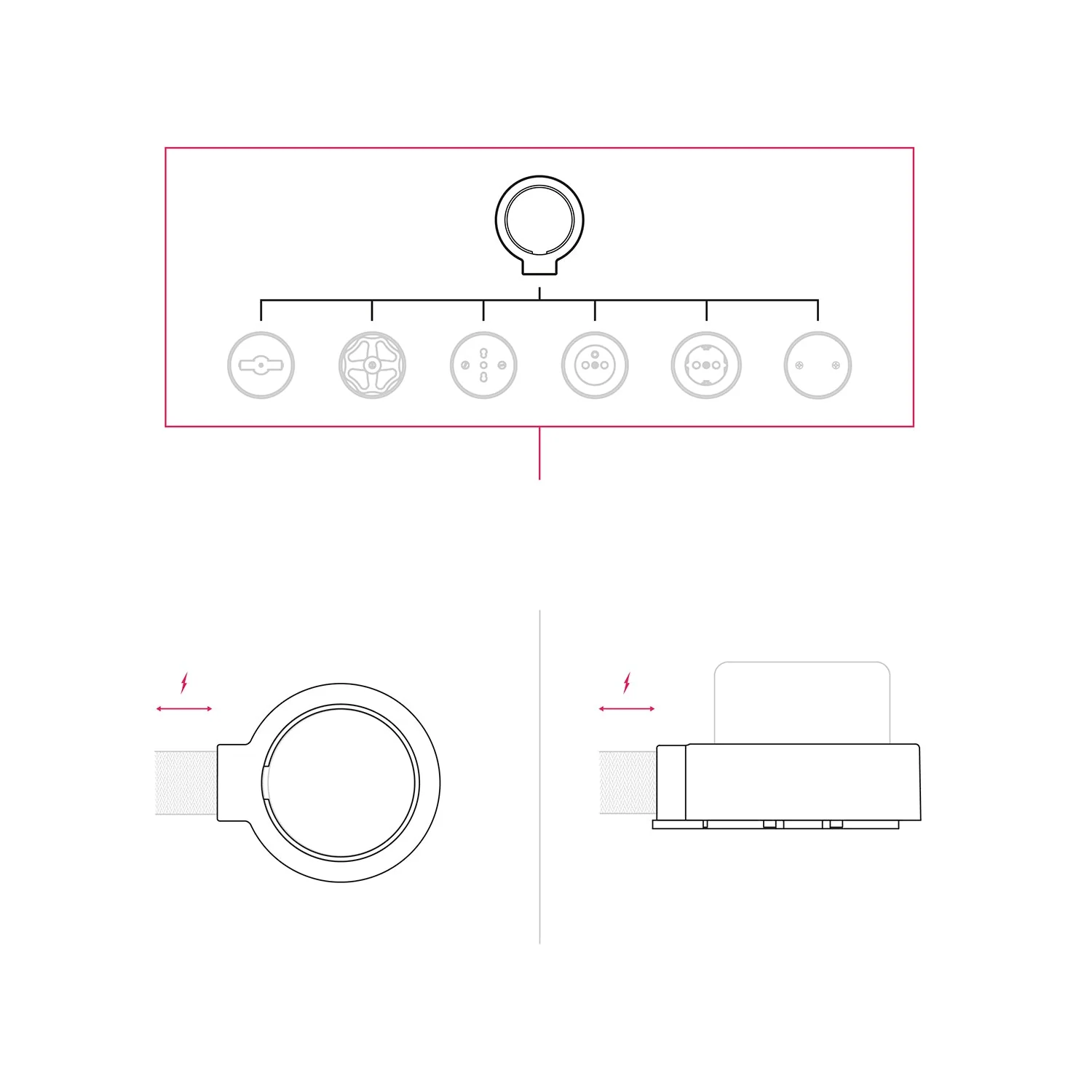 Weiße Porzellanbasis für Steckdose und Schalter/Wechselschalter, kompatibel mit Creative-Tubes – 1 bis 4 Ausgänge - Image 7
