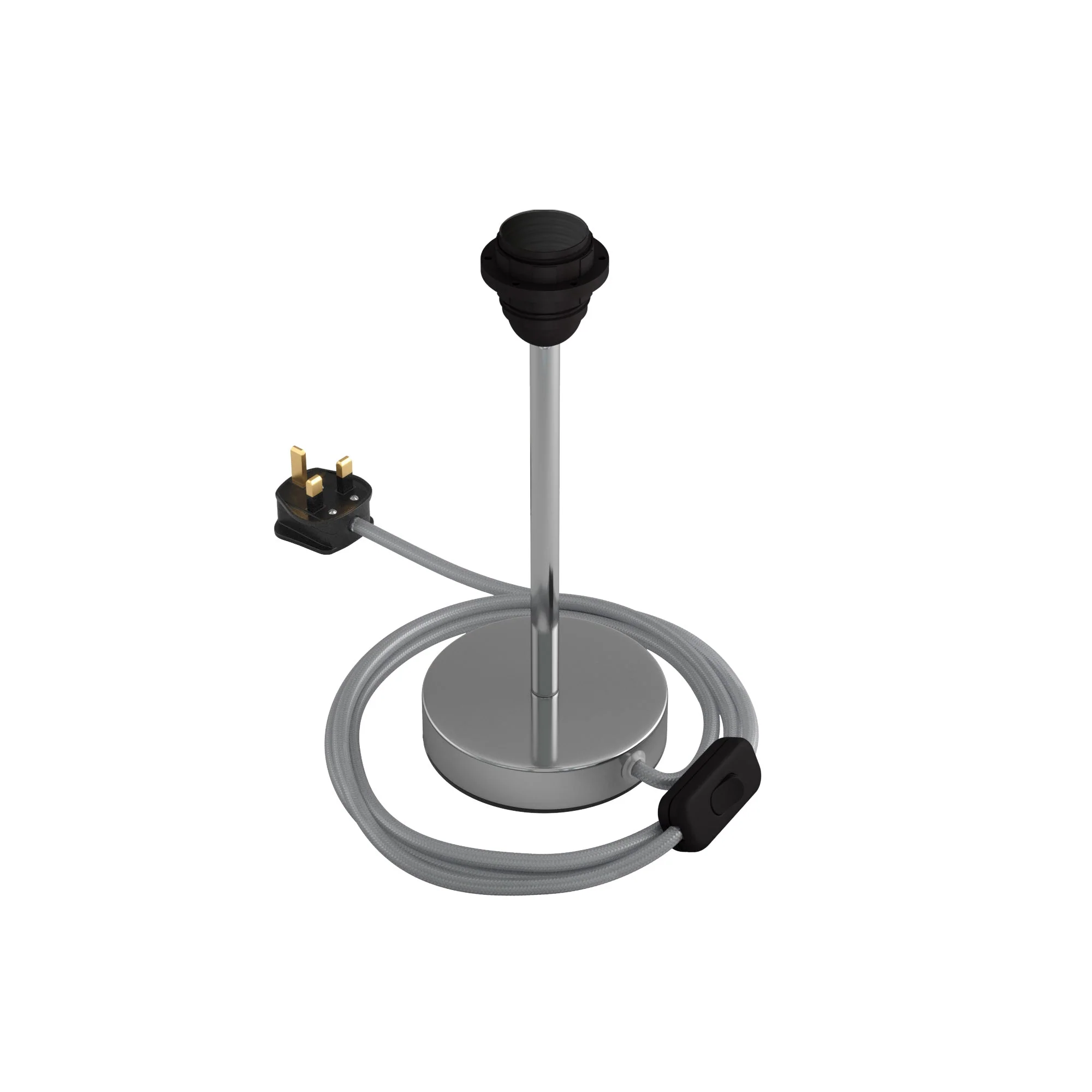 Alzaluce für Lampenschirm – Tischleuchte aus Metall mit UK-Stecker – Chrom - Image 7