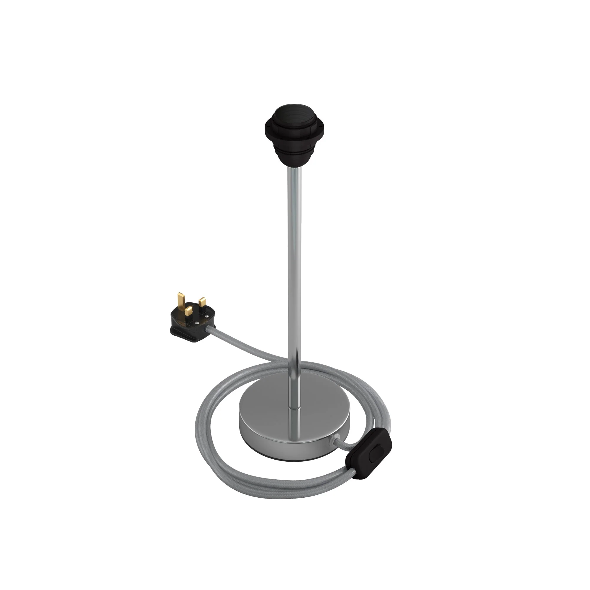 Alzaluce für Lampenschirm – Tischleuchte aus Metall mit UK-Stecker – Chrom - Image 9