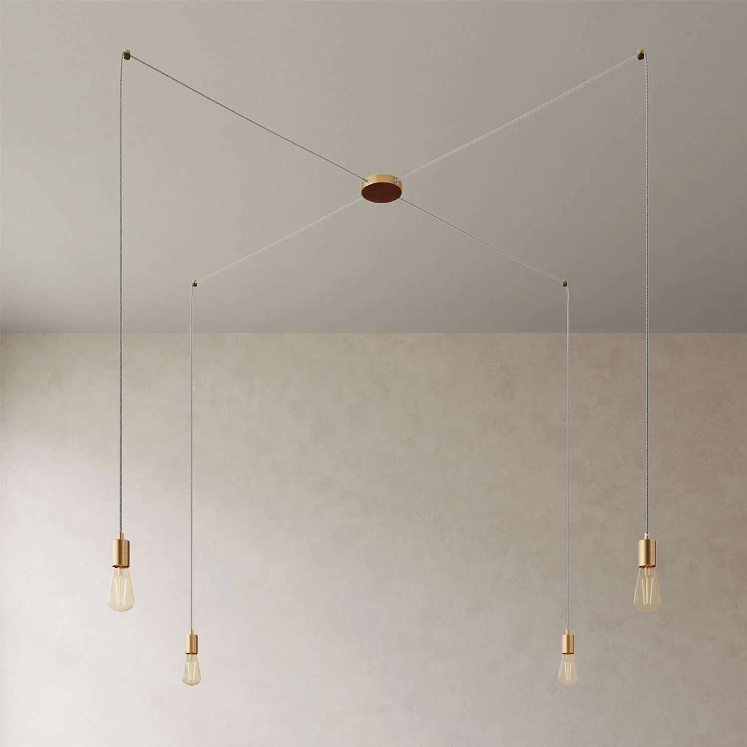 Spider – Mehrfachpendelleuchte mit 4 Abhängungen und Metallfinish – Satin-Bronze - Image 3