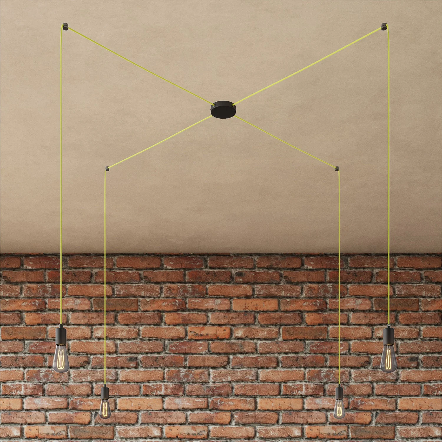 Spider – Mehrfach-Hängeleuchte mit 4 Abhängungen und Metall-Finish – Schwarz - Image 3