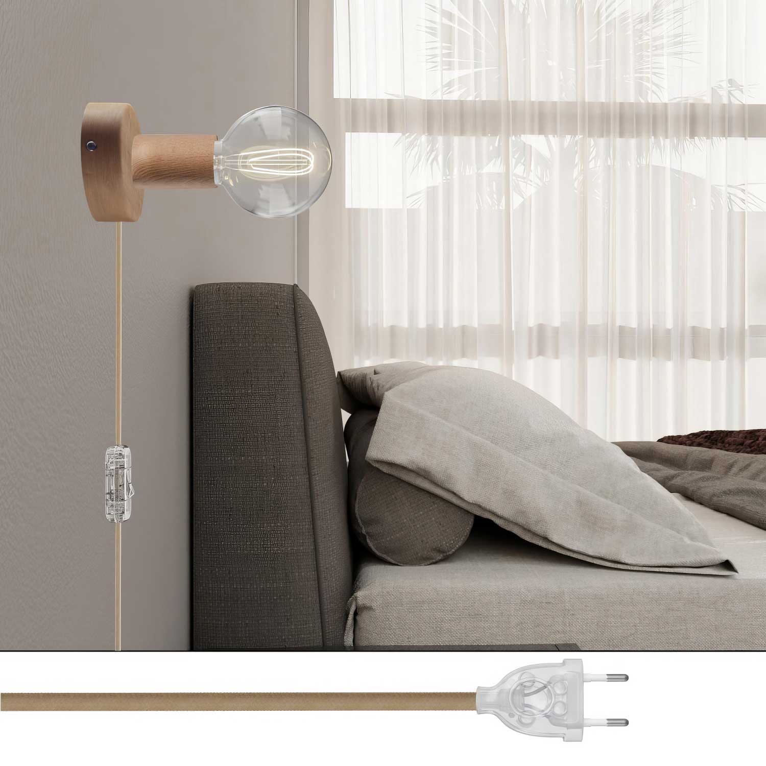 Spostaluce-Lampe aus Holz – Neutral - Image 2