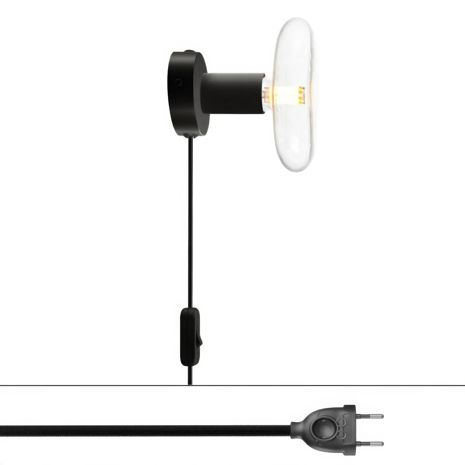Spostaluce-Lampe aus Metall – Schwarz