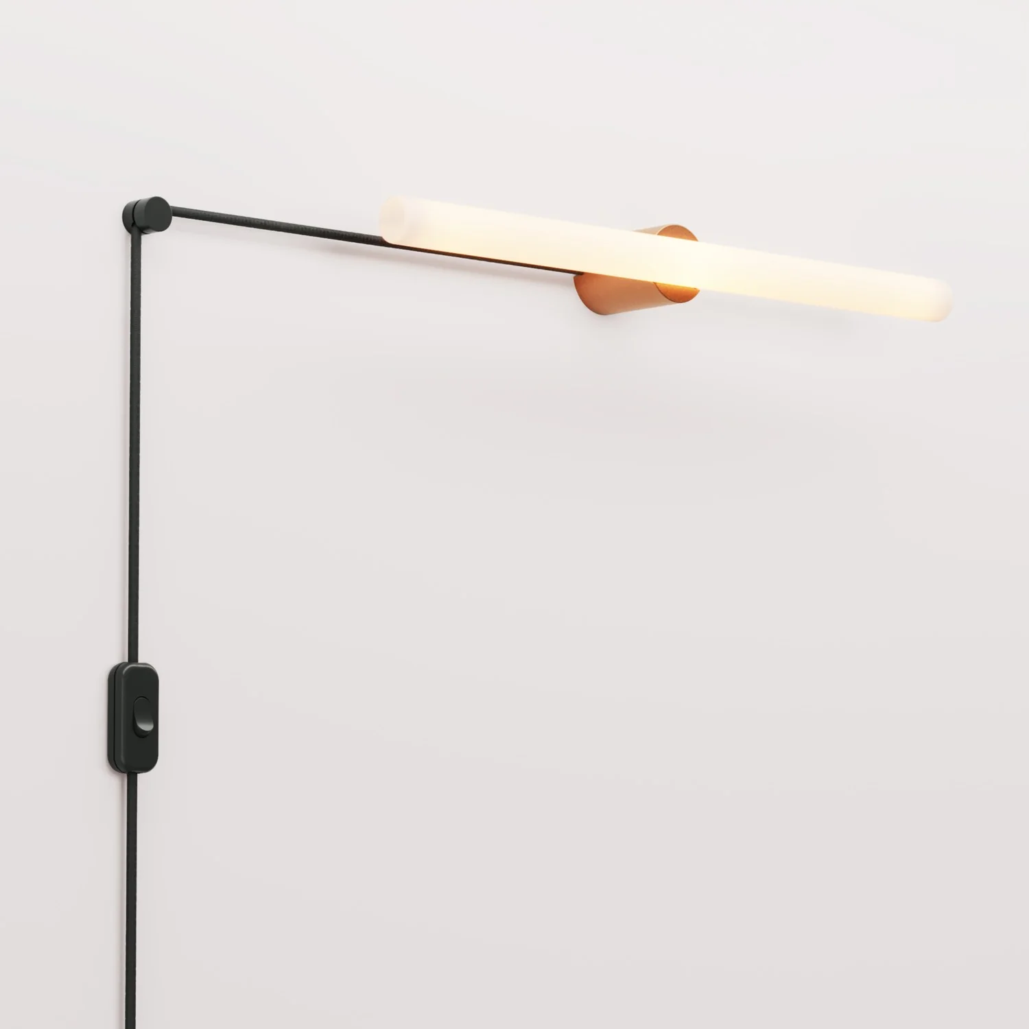 Spostaluce Plug-in-Lampe mit Metall-Finish und S14d LED-Linearglühbirne – Gebürstetes Kupfer