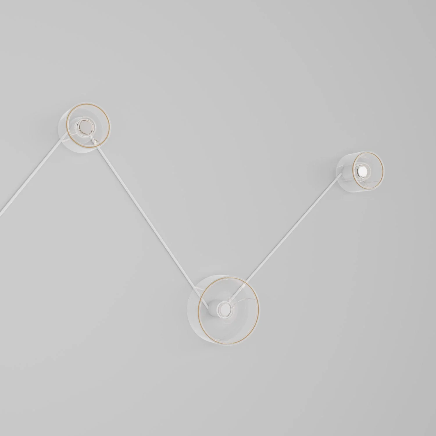 Spostaluce-Wandleuchte mit 3 Ghost-Leuchtmitteln und weißem Kabel - Image 3