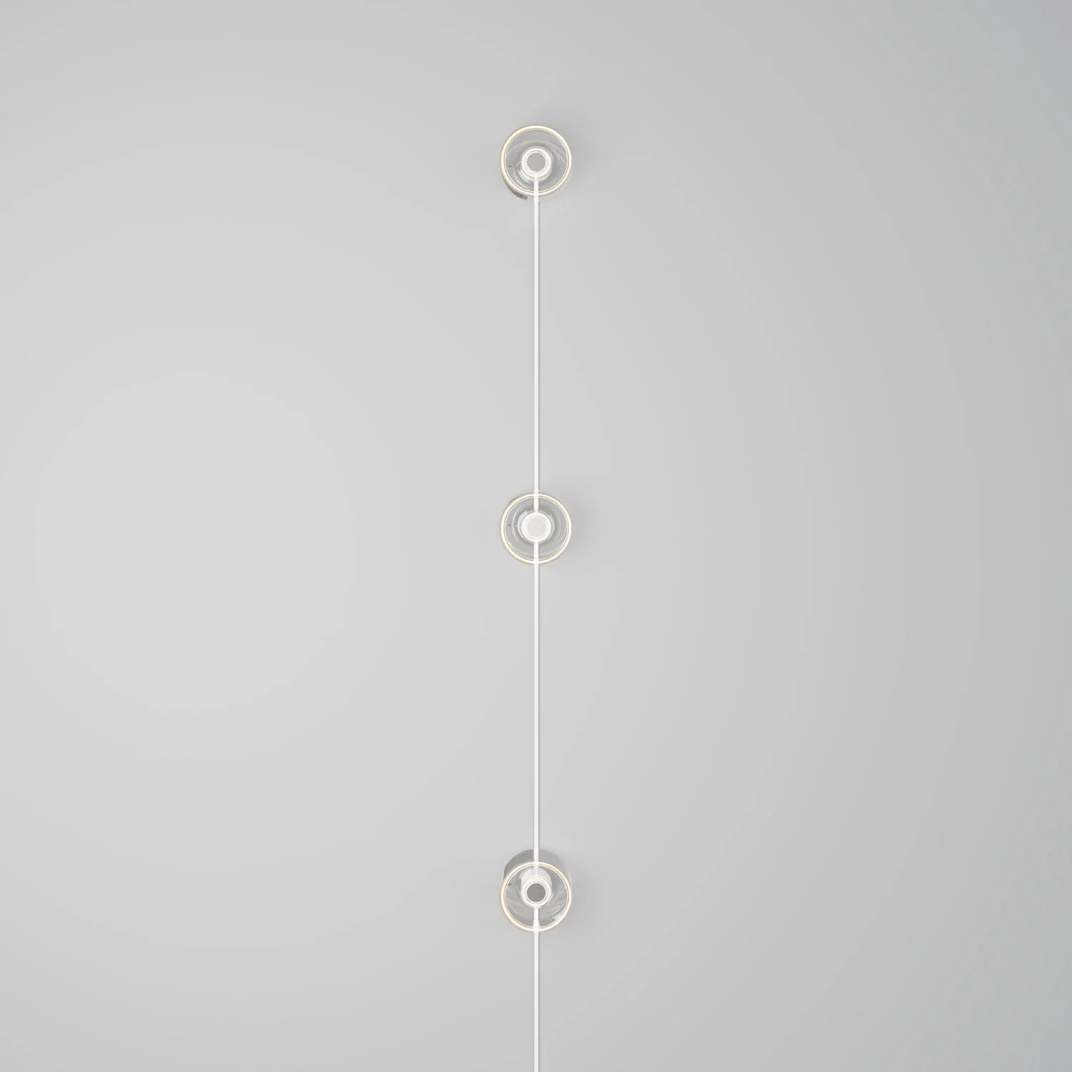 Spostaluce Wandleuchte mit Stecker, 3 Ghost-Glühbirnen und weißem Kabel