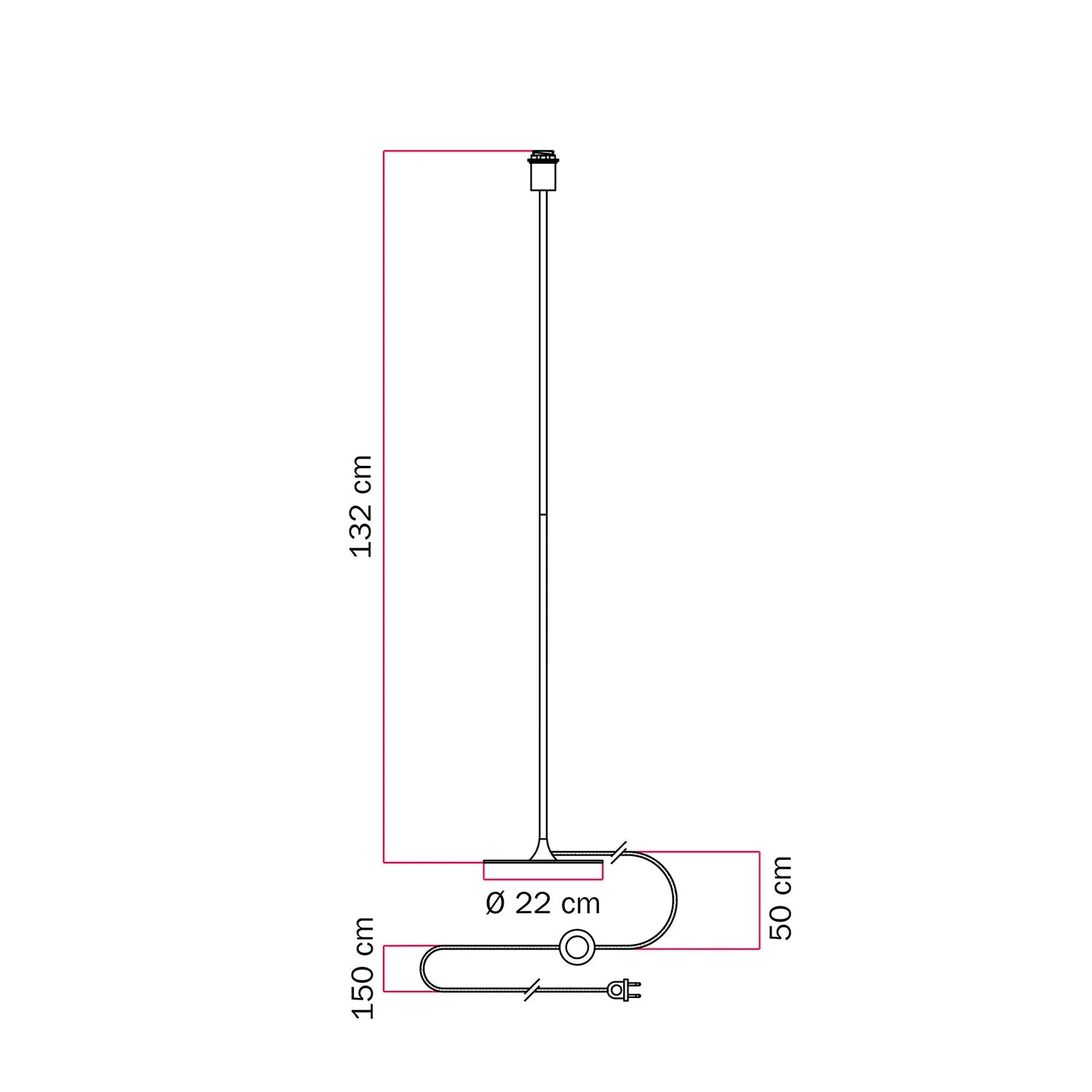 Stehlampe MAG-Y mit runder Metallbasis und Vorbereitung für Lampenschirm - Schwarz - Image 4