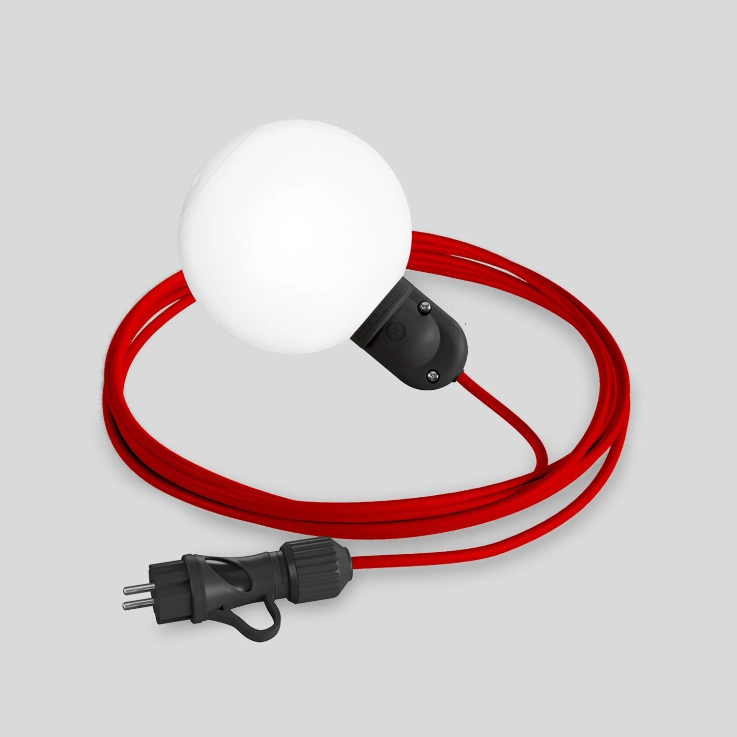 Modulair-Outdoor-Plug-in-Lampe IP65 mit bruchsicherem Unbreak-a-Ball-Lampenschirm und Kabel SM09
