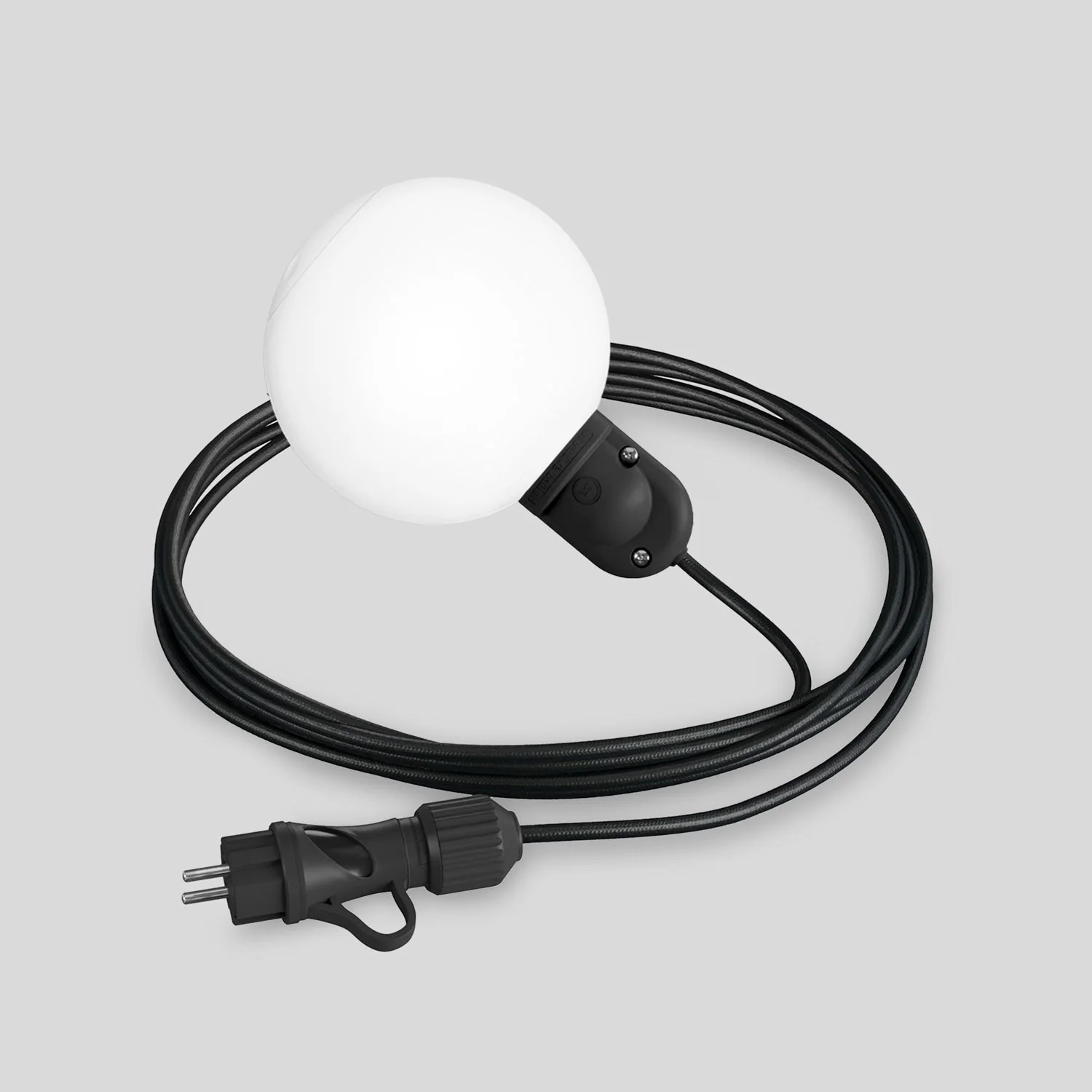 Modulair IP65 Plug-In-Leuchte für den Außenbereich mit unzerbrechlichem Unbreak-a-Ball-Schirm und SM04-Kabel