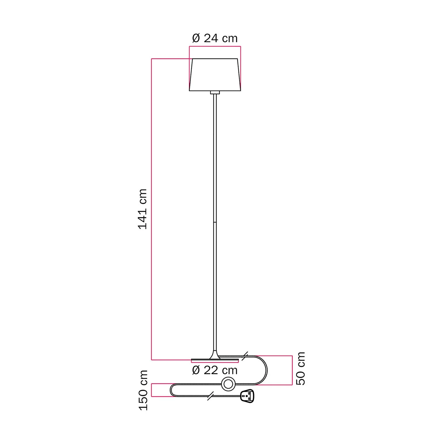 Stehleuchte MAG-Y mit runder Metallbasis, Athena-Schirm und UK-Stecker – Mattweiß - Image 5