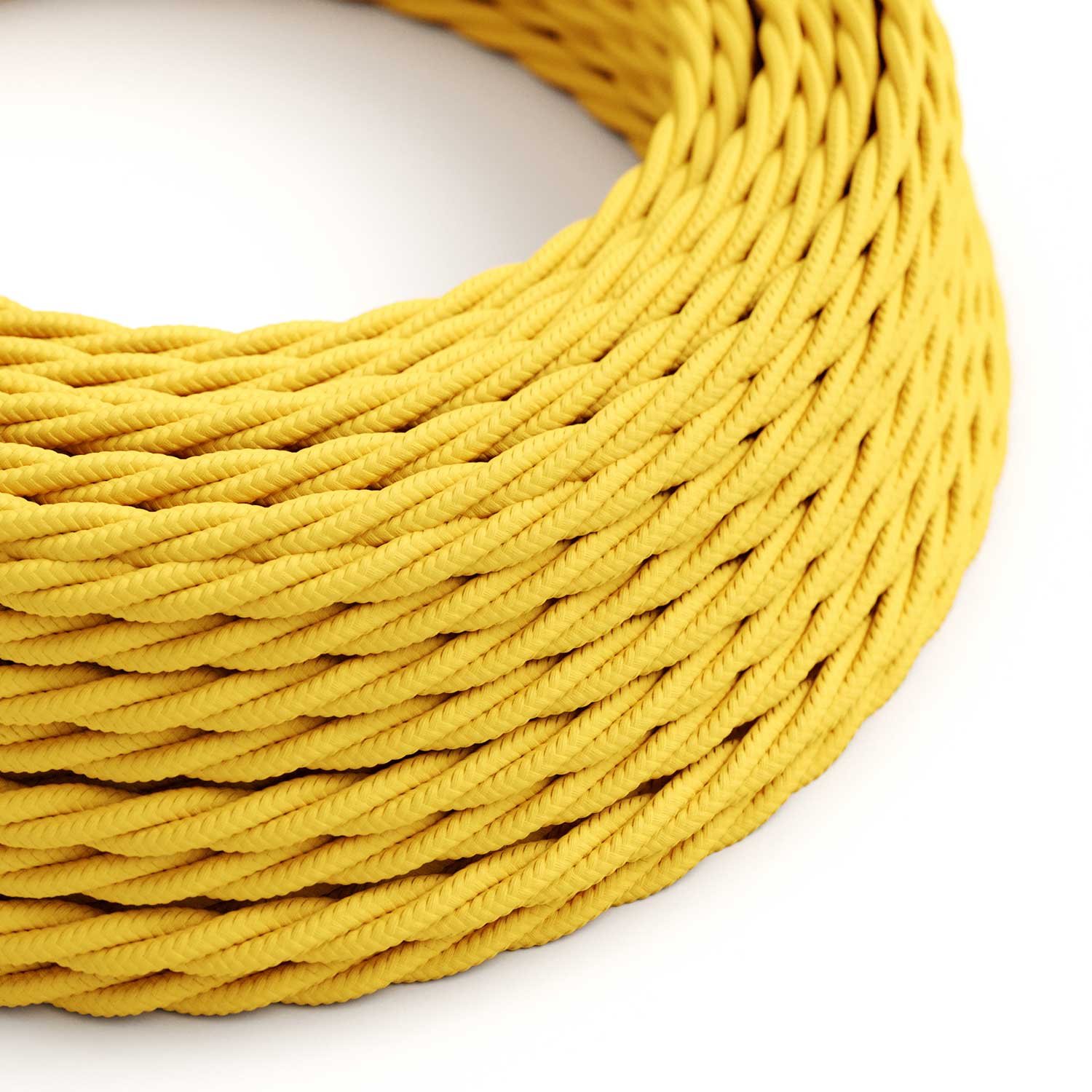 Geflochtenes Stoffkabel Maisgelb – Das Original von Creative Cables, für einzigartige Lichtdekorationen – TM10