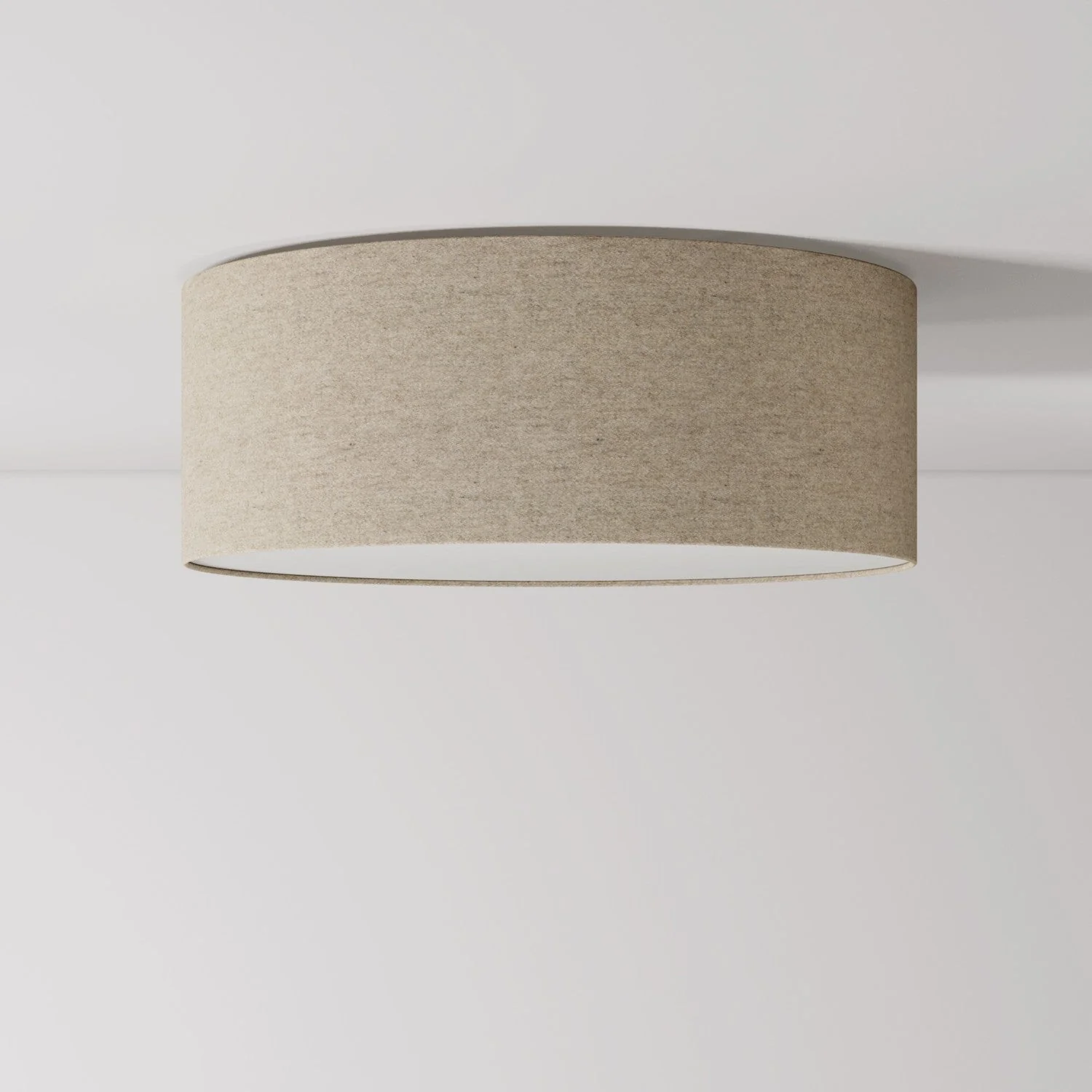 Deckenleuchte aus Stoff Medium Slim – Made in Italy – Beigefarbene Wolle