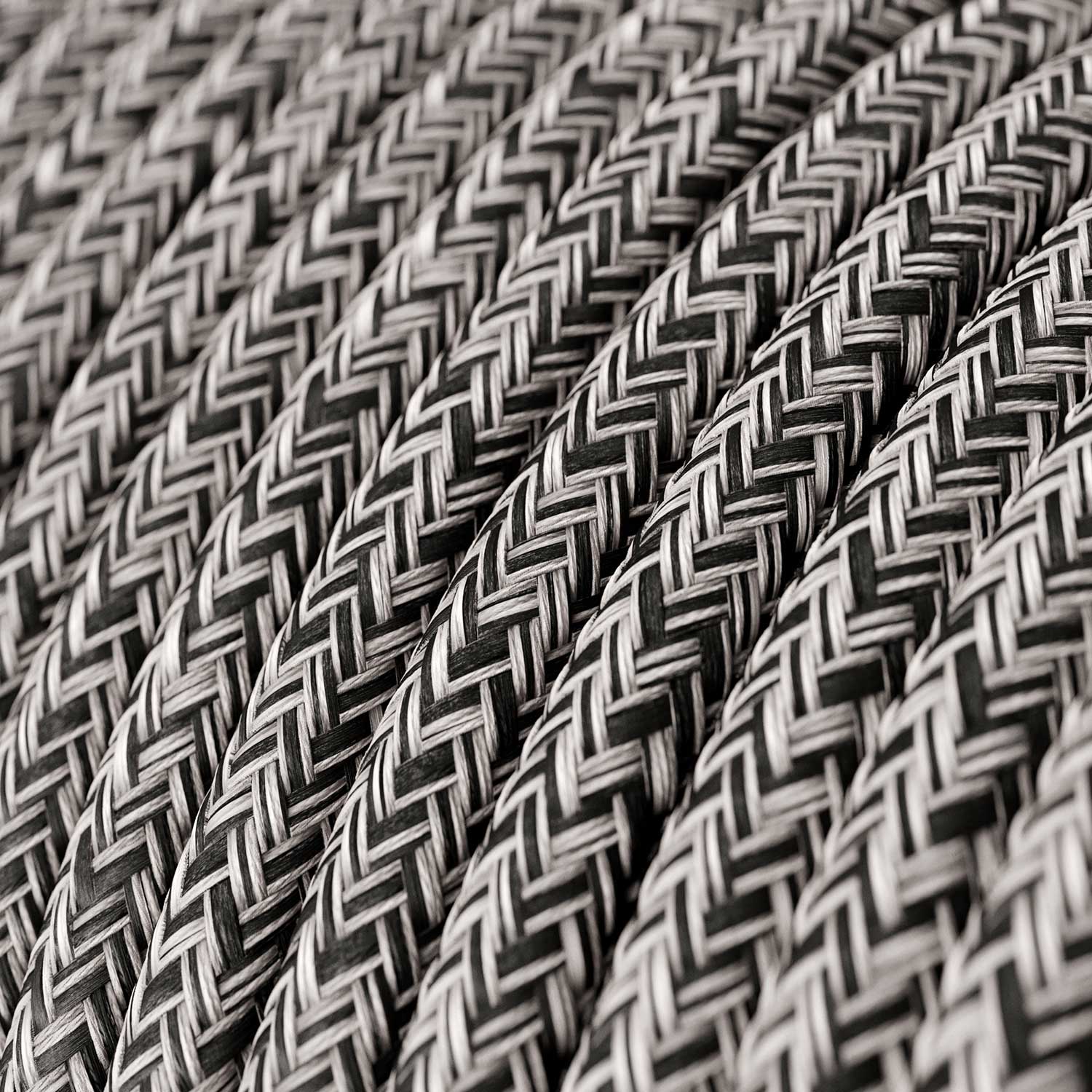 Textilkabel Tweed Schwarz Onyx glitzernd – Das Original Creative Cables, für kreative Lichtprojekte – RS81 - Image 2